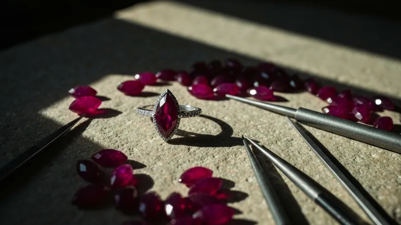 Bague rubis homme au design épuré et masculin